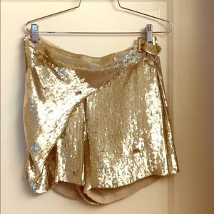 Gold sequin shorts